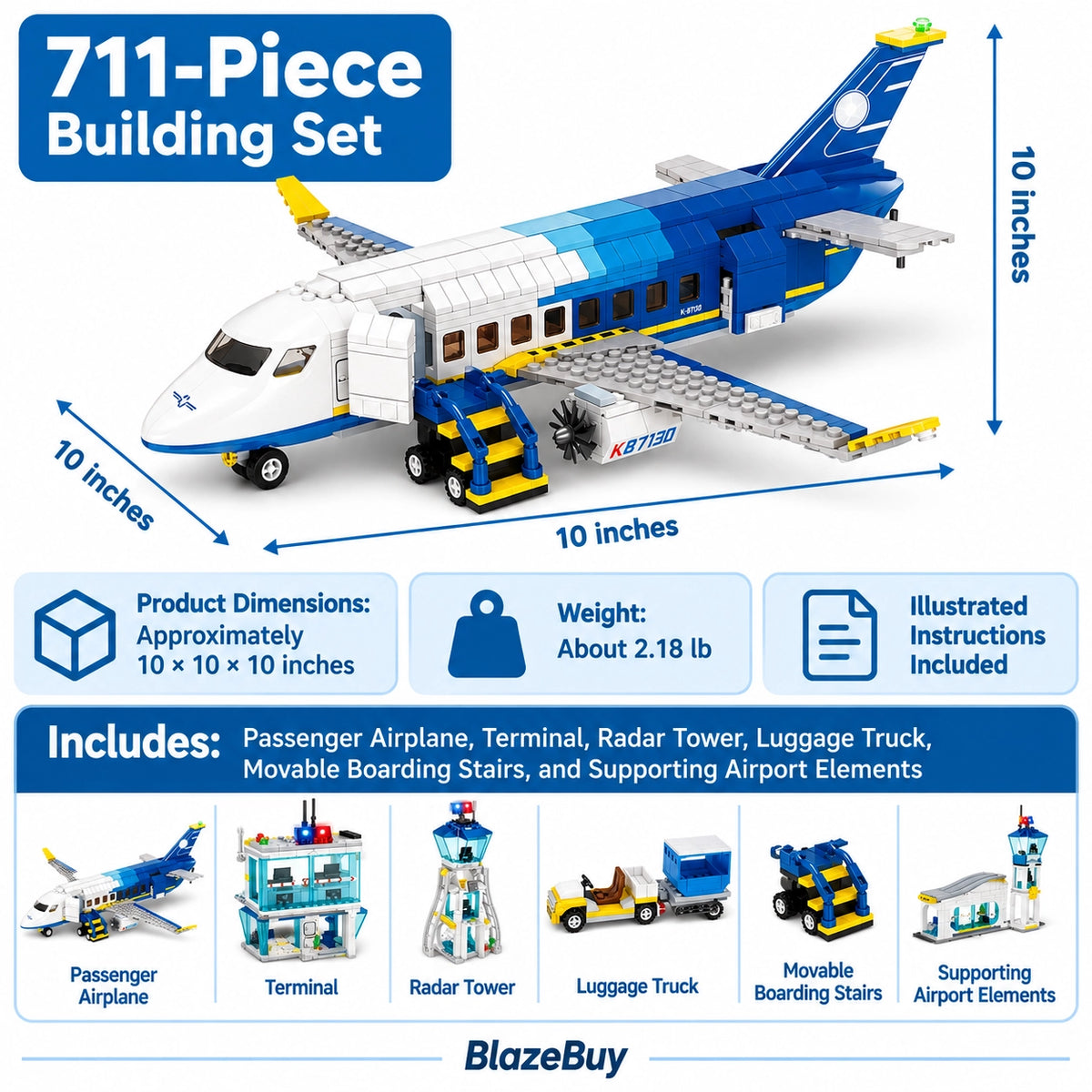 City Passenger Airplane Building Set