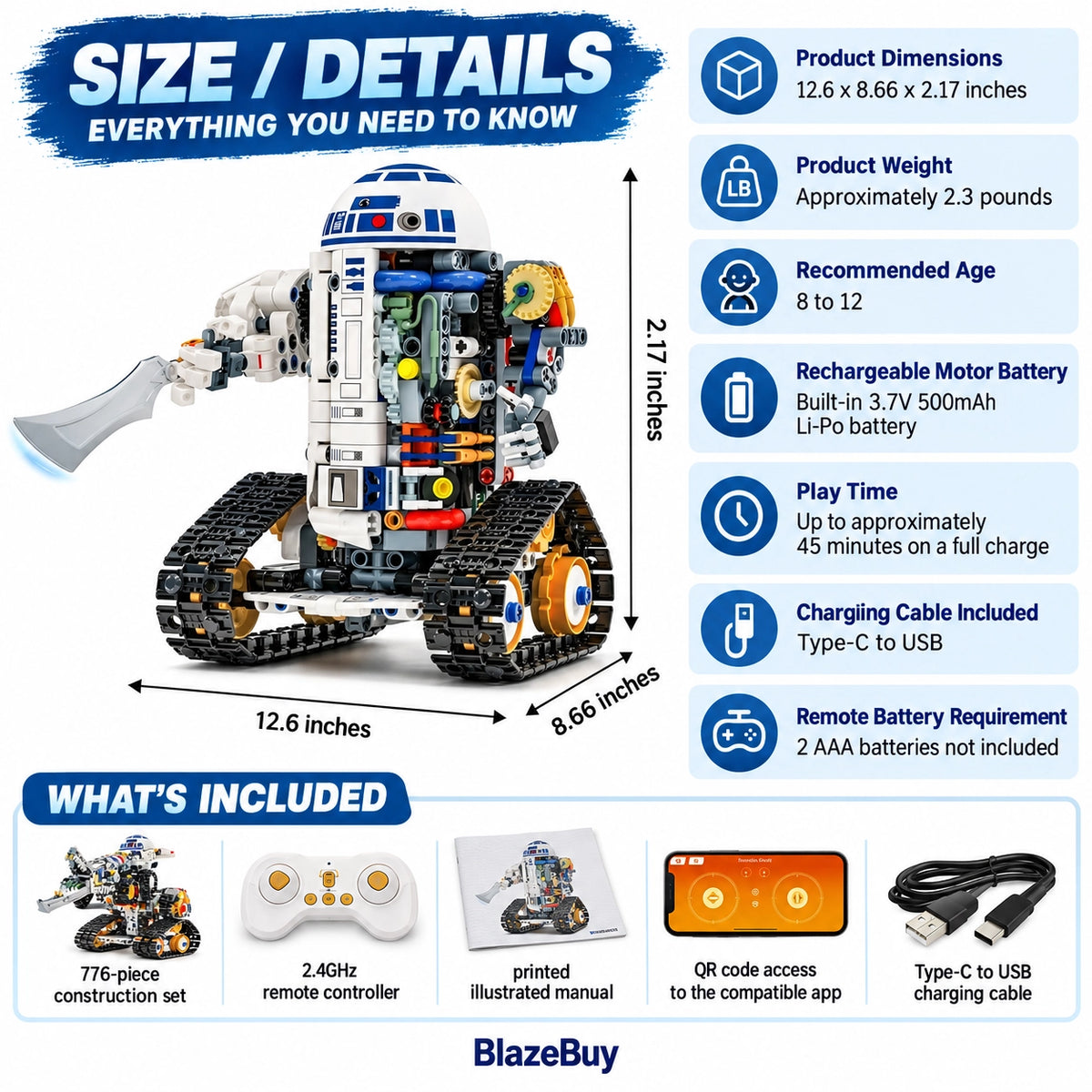 3-in-1 RC Robot Building Set