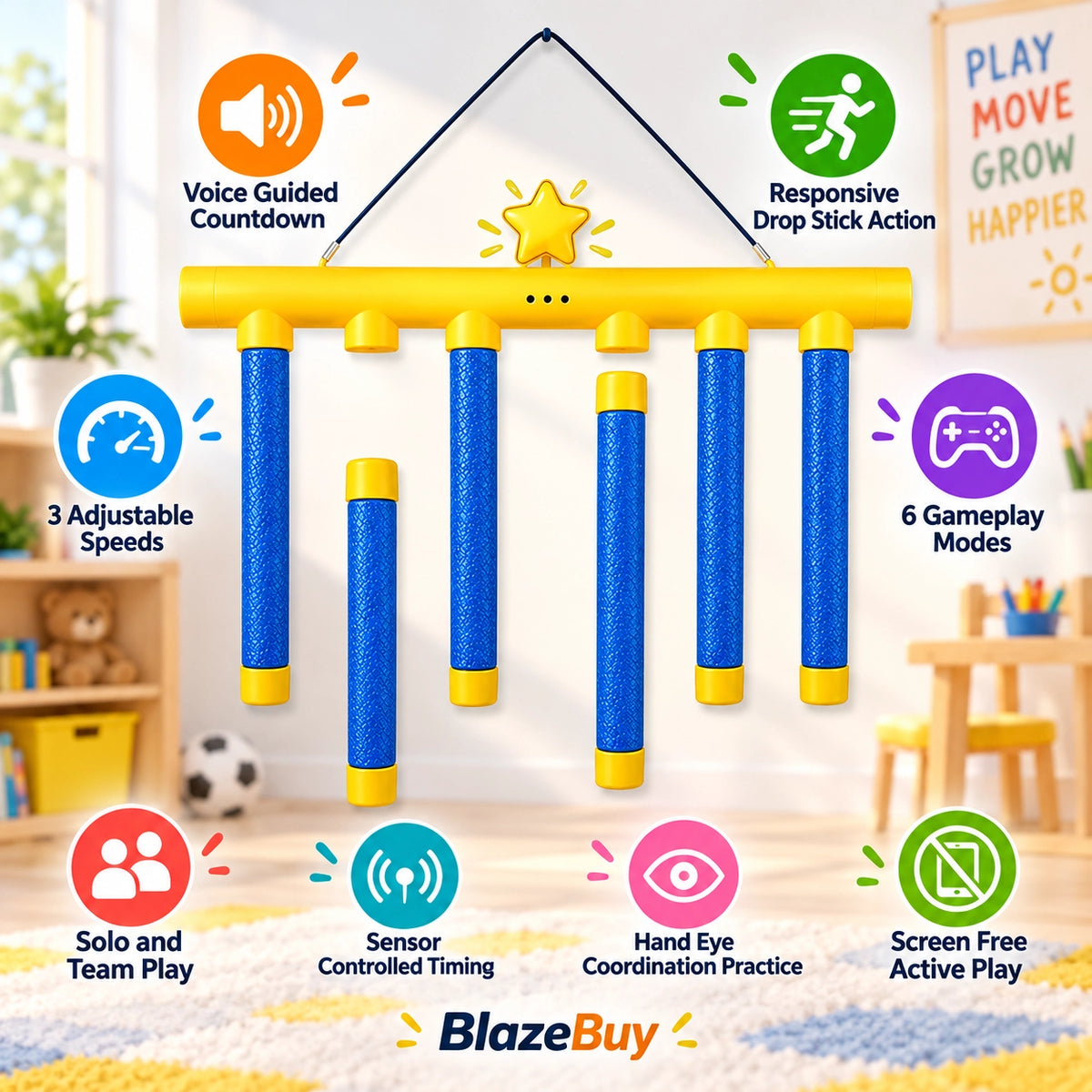 Reflex Drop Sticks Game