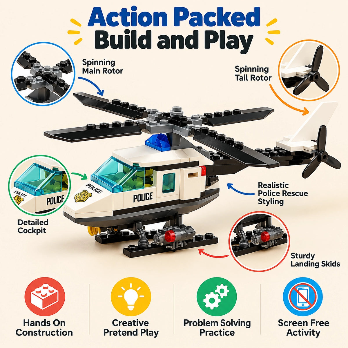 PoliceHeli  Building Blocks Set