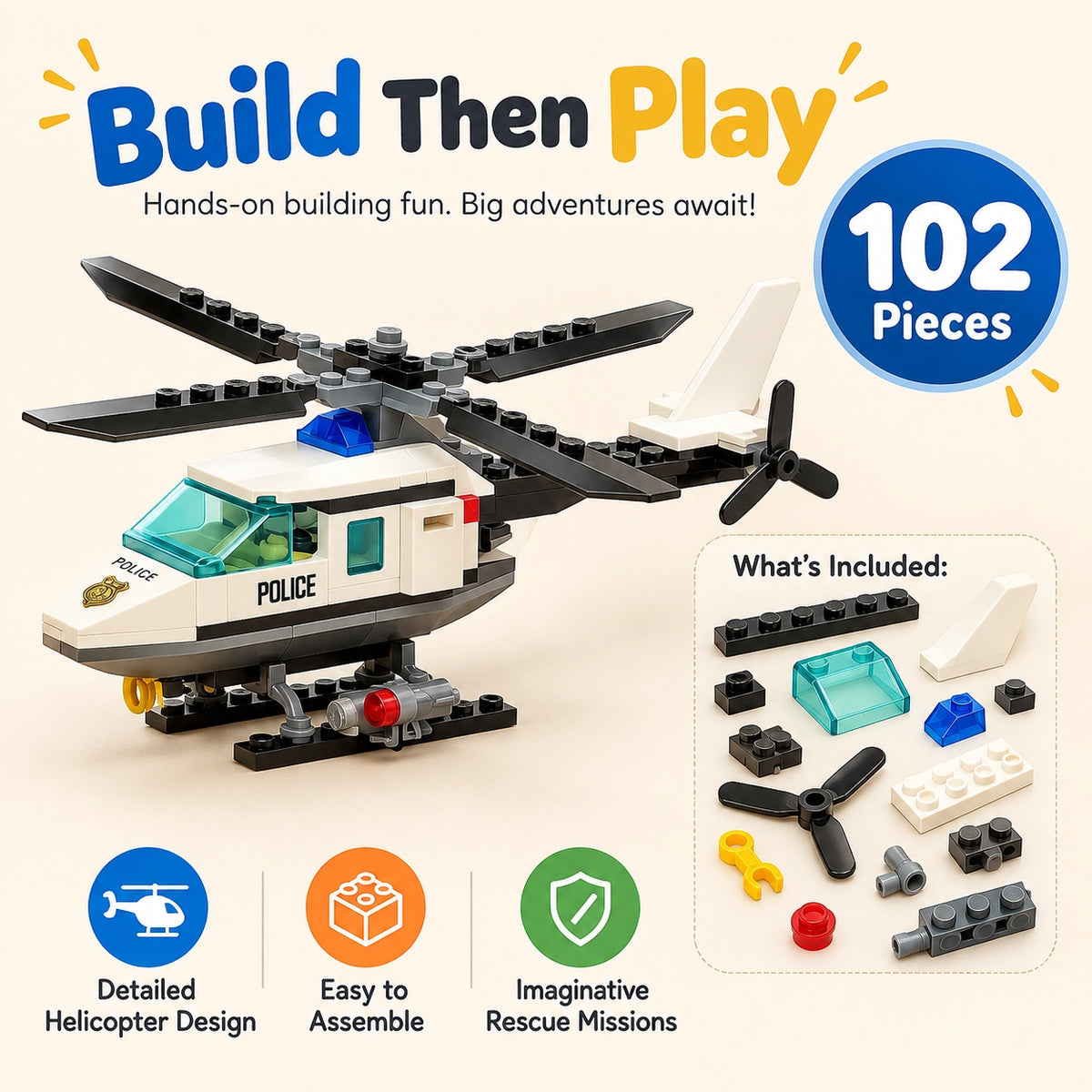PoliceHeli  Building Blocks Set