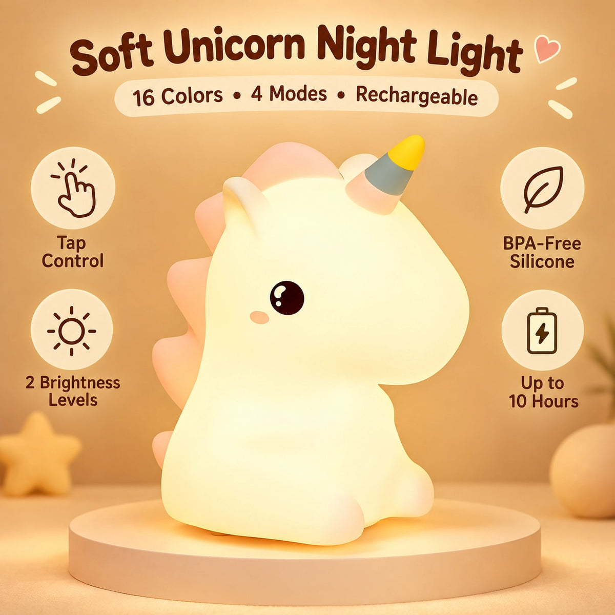 Unicorn Silicone Night Light