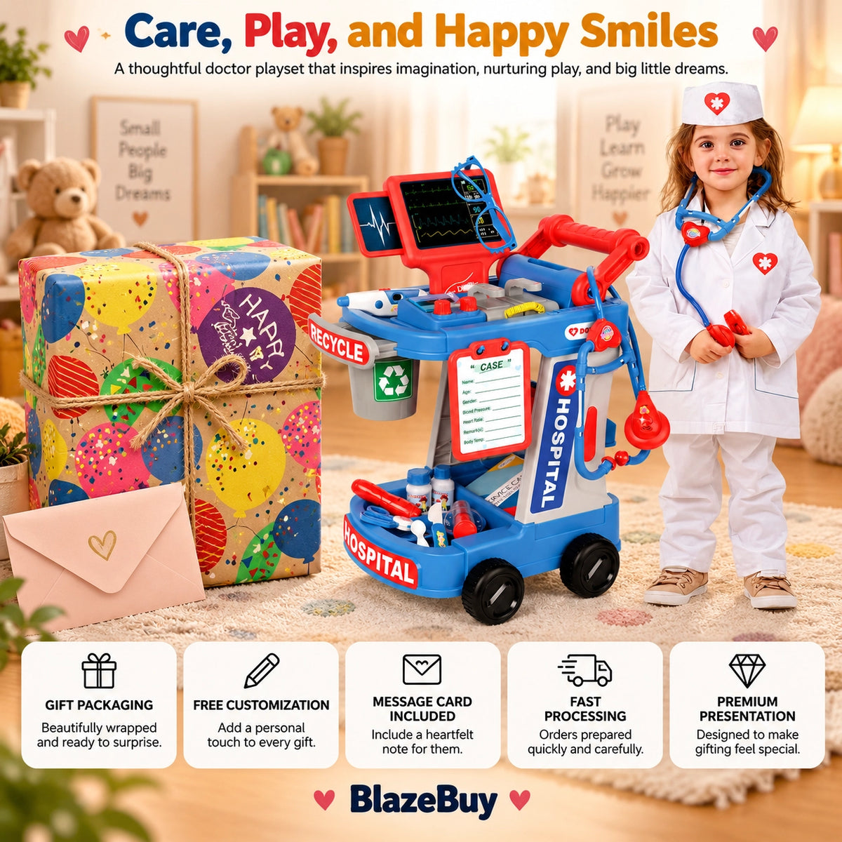 Toddler Doctor Cart Playset