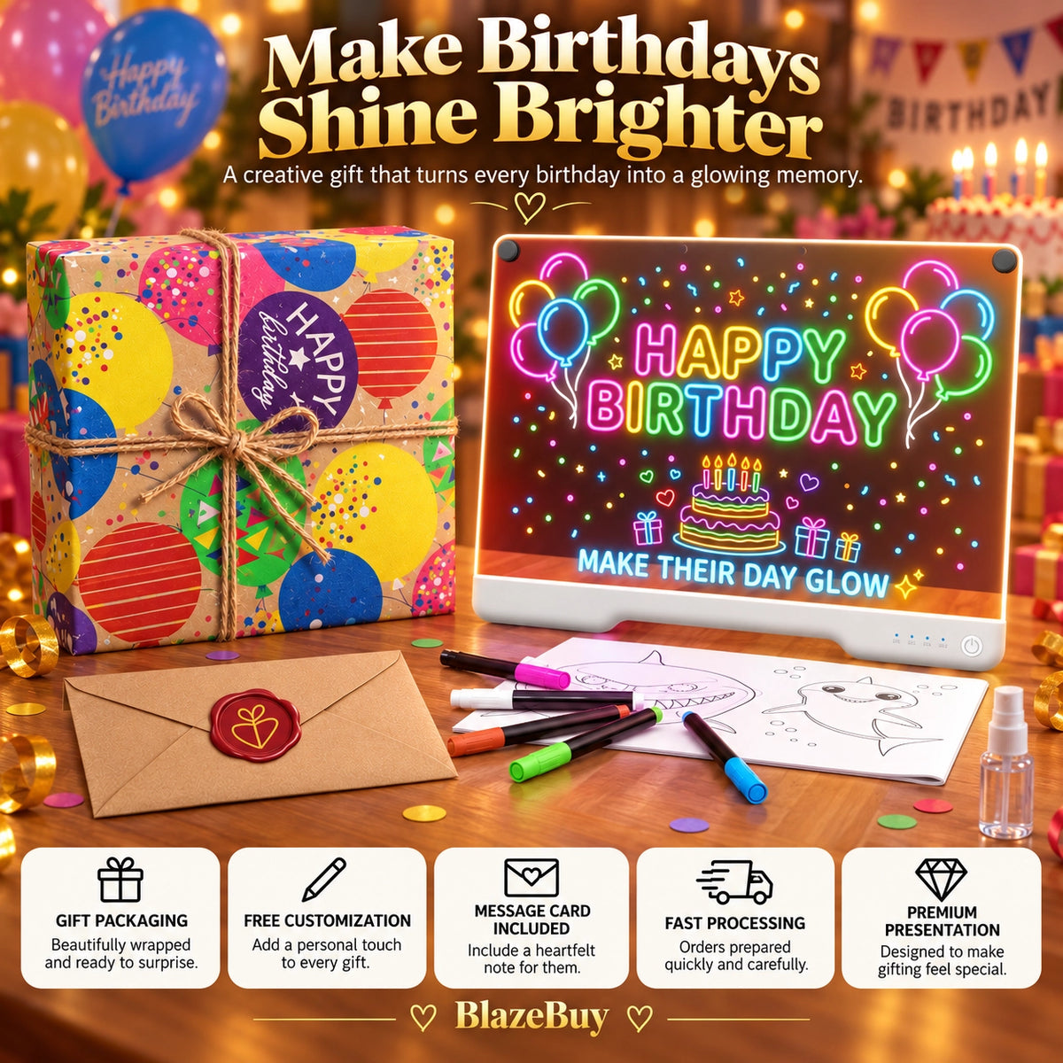 LED Rechargeable Glow Art Board