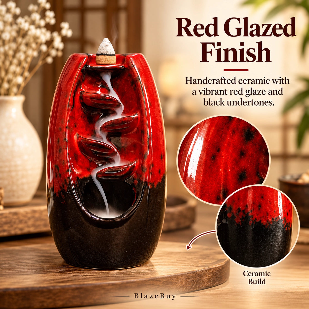 Ceramic Waterfall Incense Burner