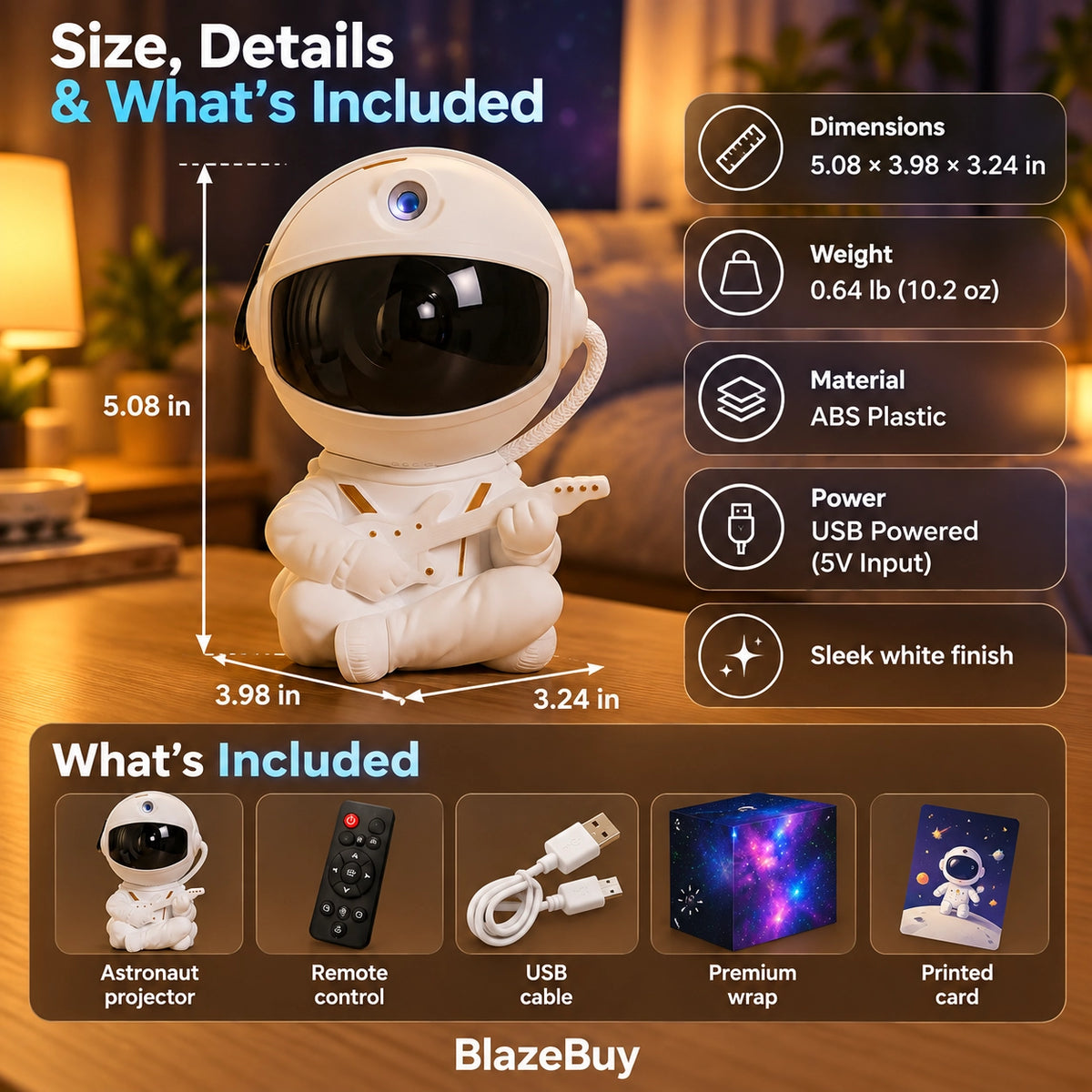 Astronaut Galaxy Projector Lamp