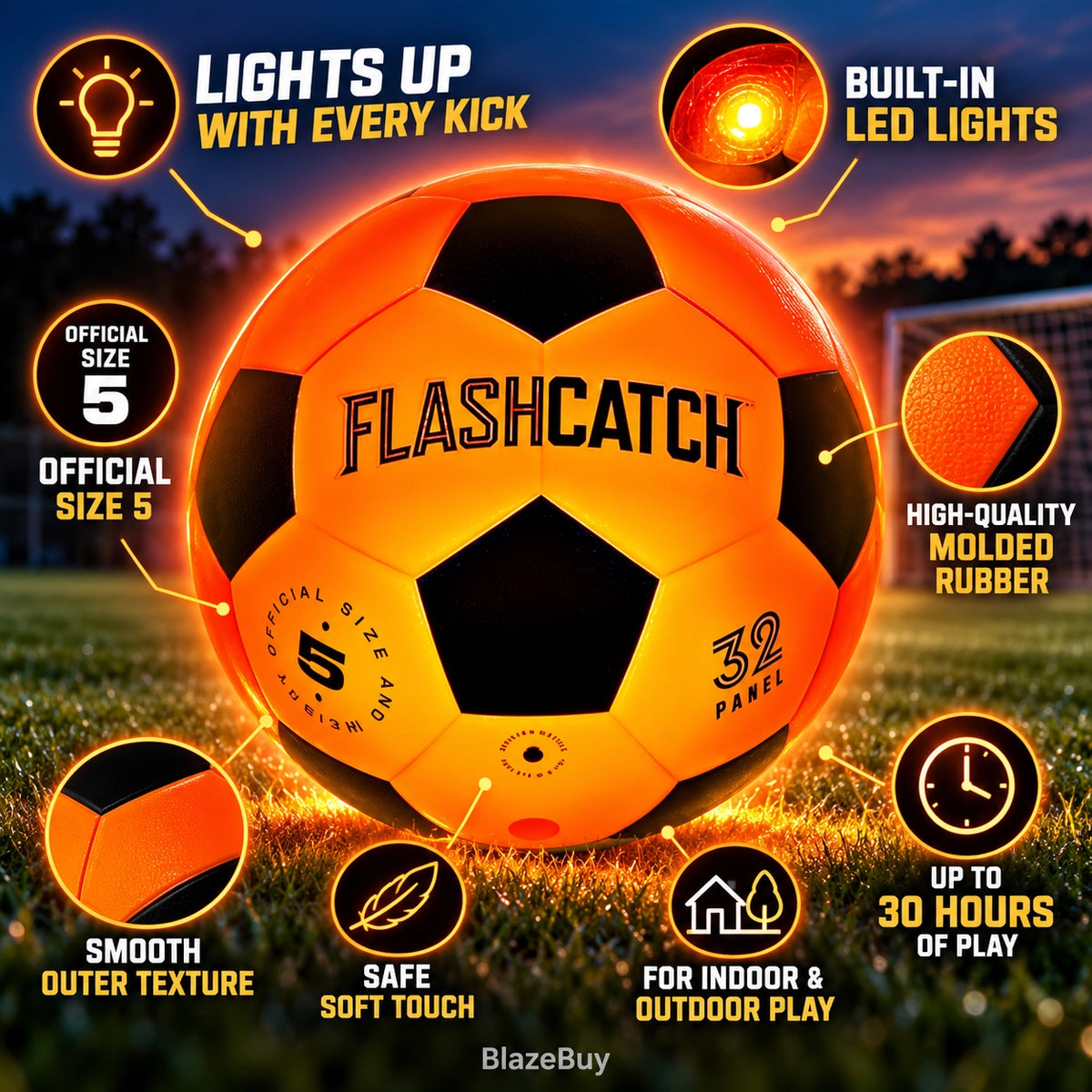 FlashCatch Light Up Soccer Ball