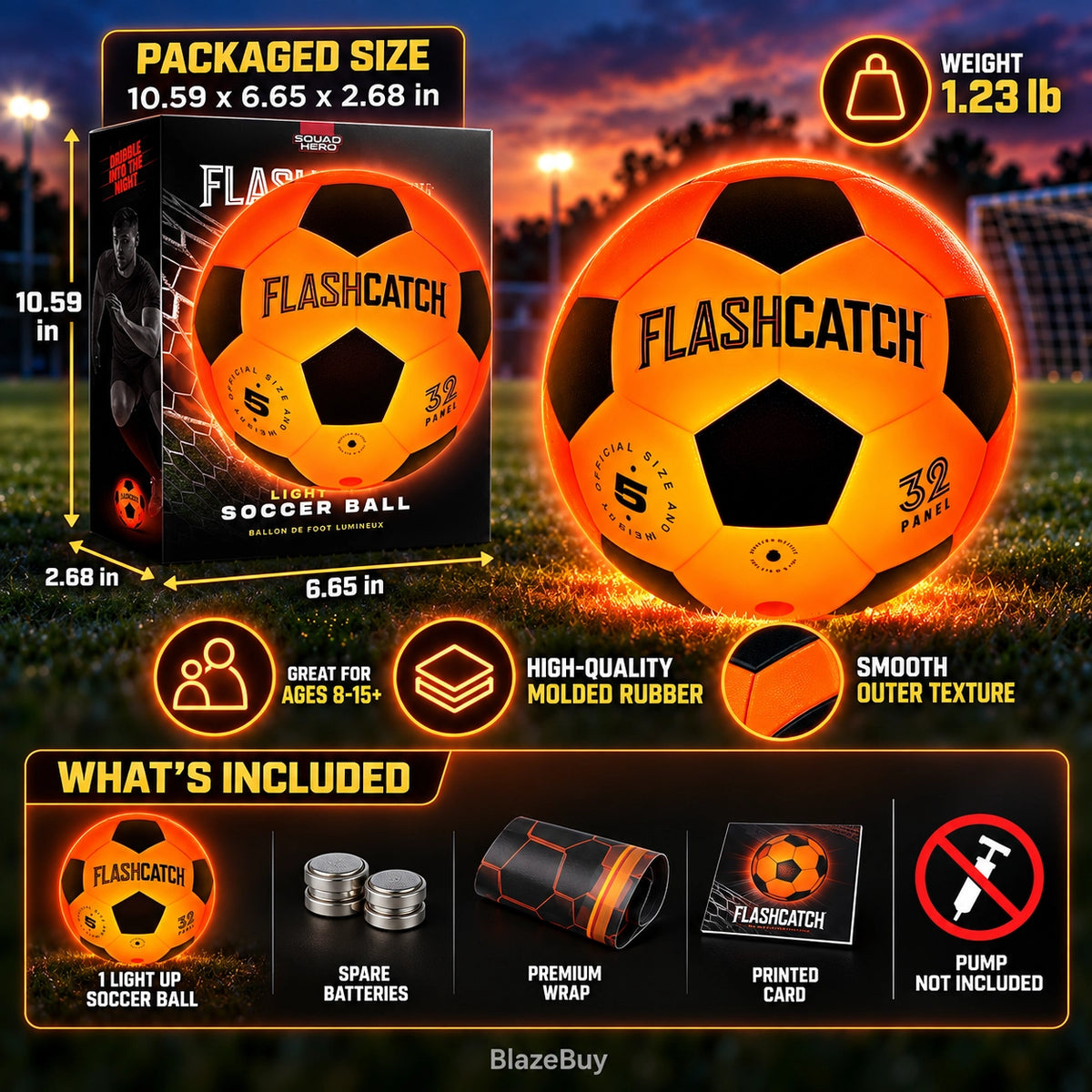 FlashCatch Light Up Soccer Ball