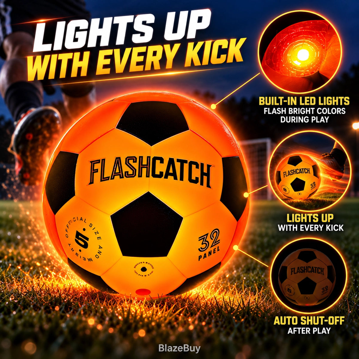 FlashCatch Light Up Soccer Ball