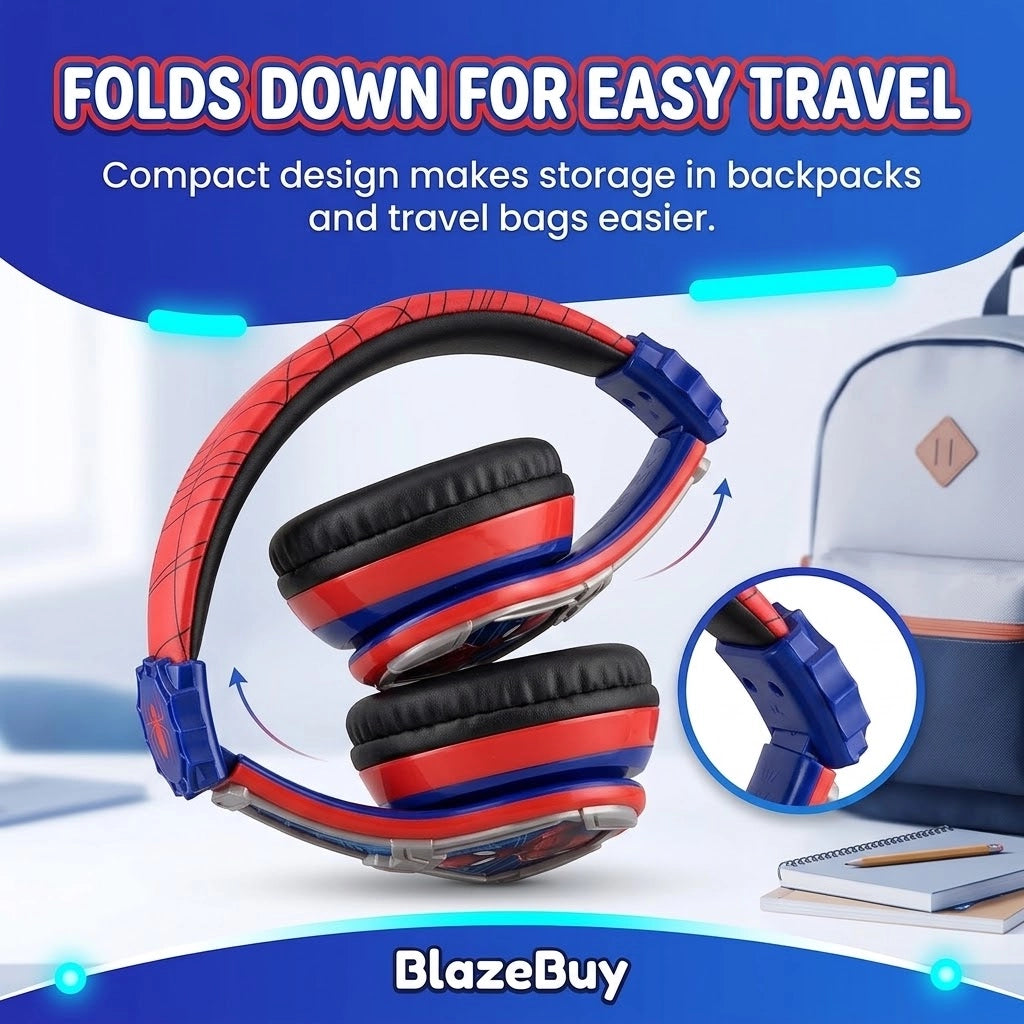Spiderman Kids Bluetooth Headphones