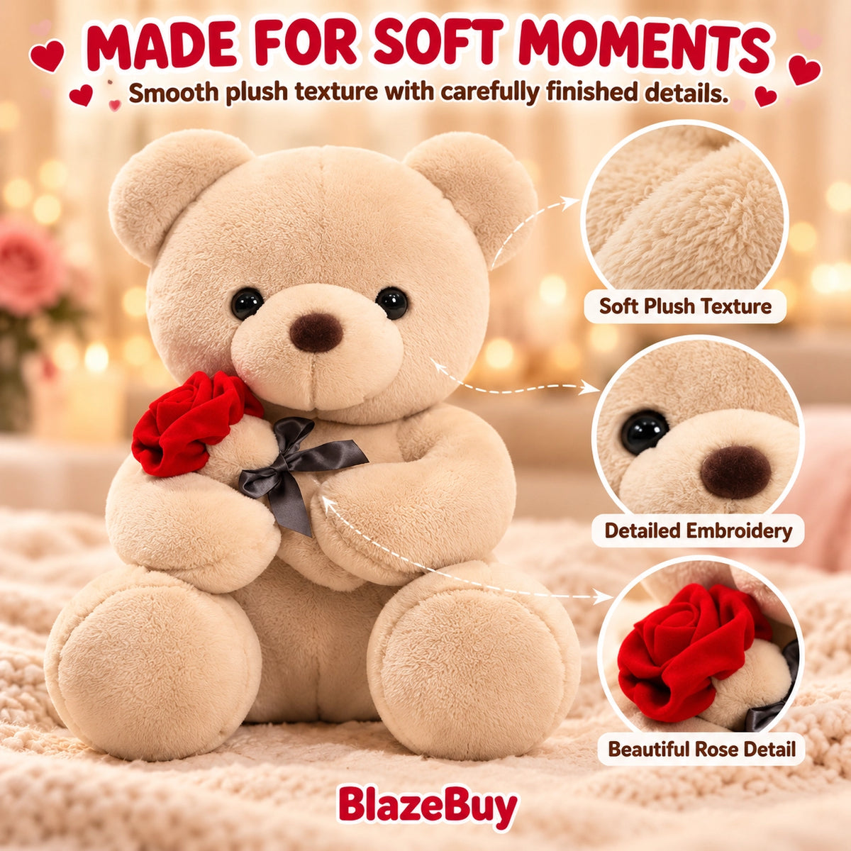 Rose Embrace Teddy Bear