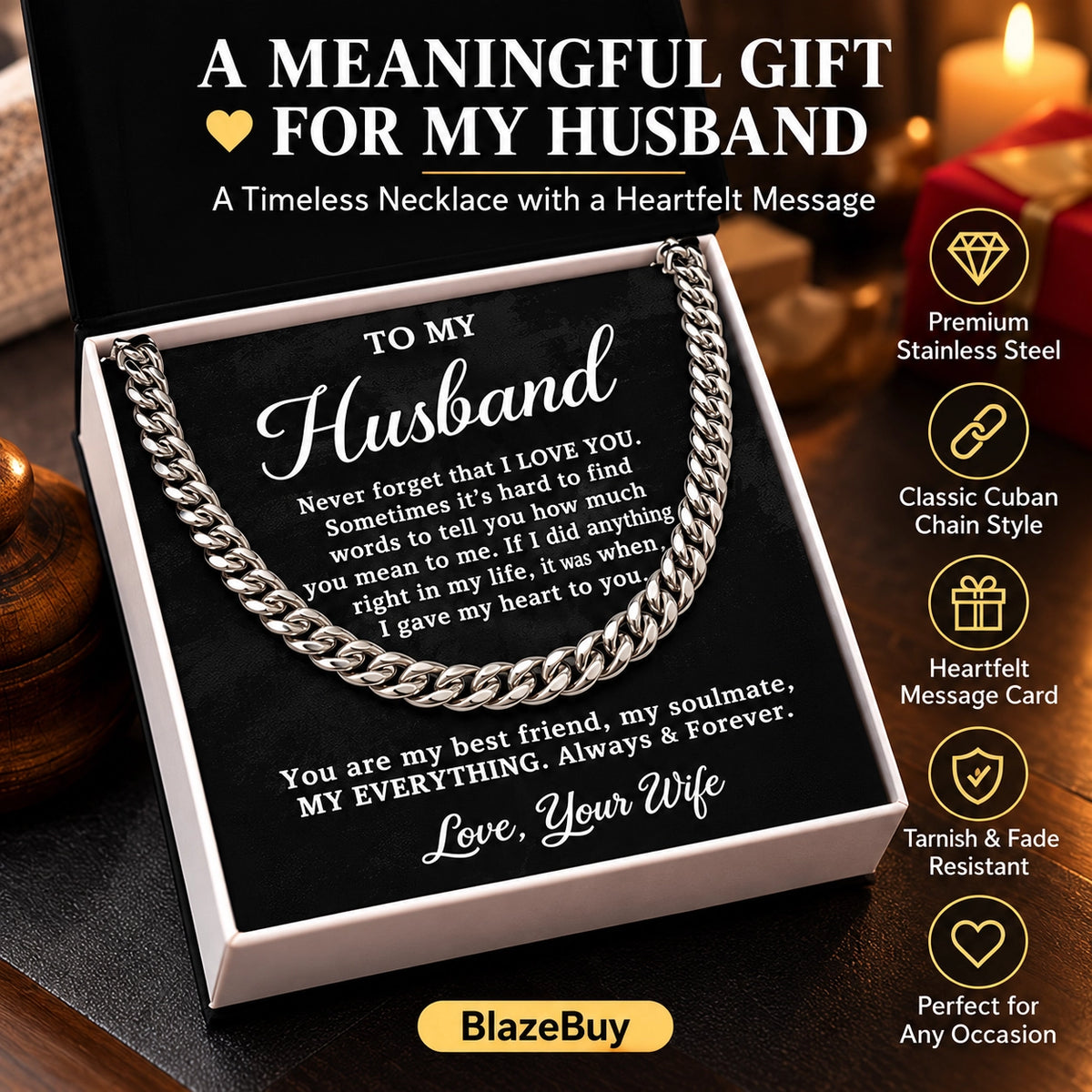 Husband Cuban Chain Necklace