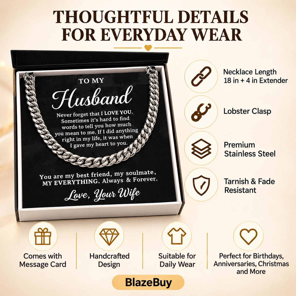 Husband Cuban Chain Necklace