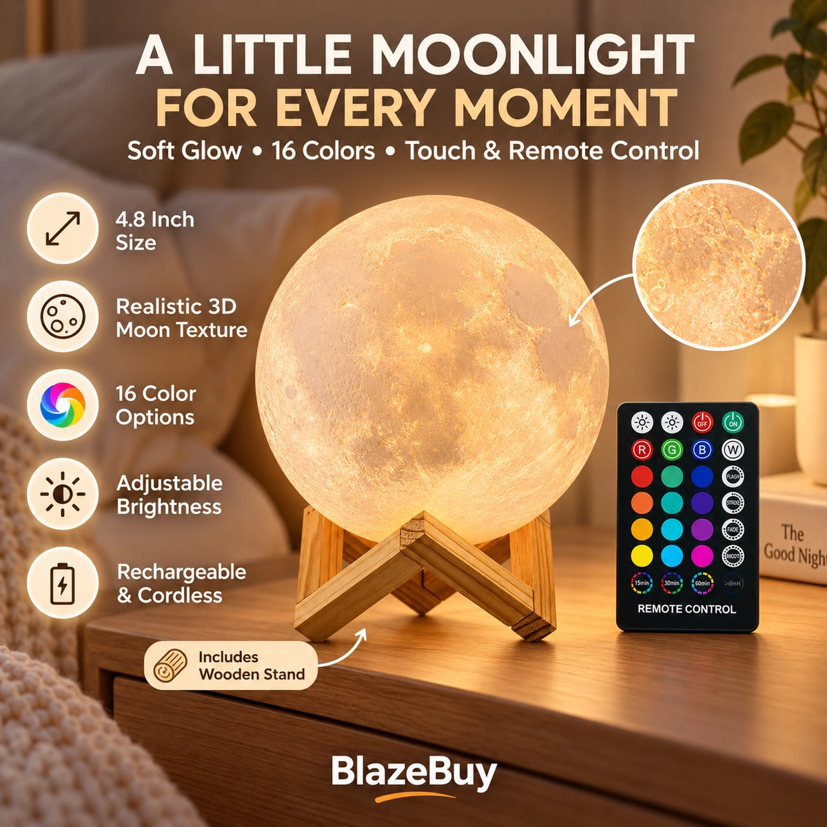 3D Moon Light Lamp