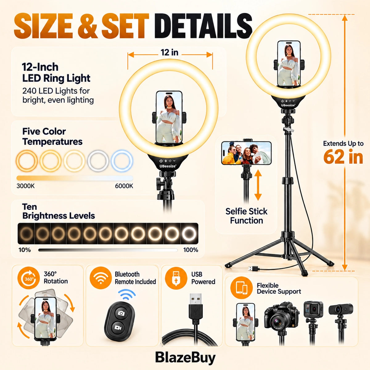 12-Inch Selfie Ring Light Kit