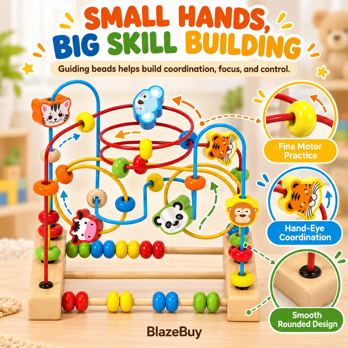 Wooden Bead Maze Set