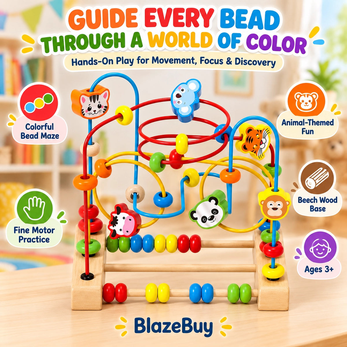 Wooden Bead Maze Set