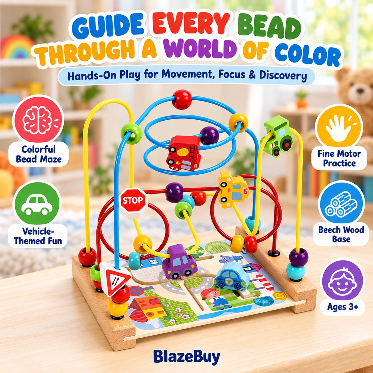 Wooden Bead Maze Set