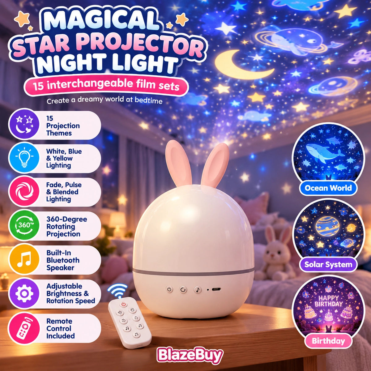 Star Projector Night Light