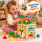 Montessori Wooden Activity Cube