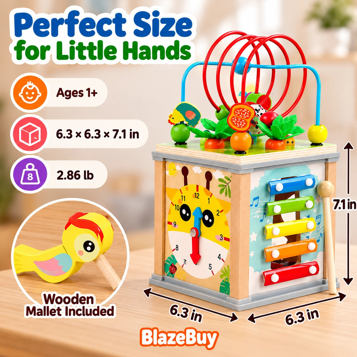 Montessori Wooden Activity Cube