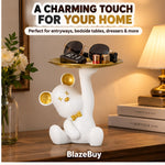 Resin Bear Figurine with Tray