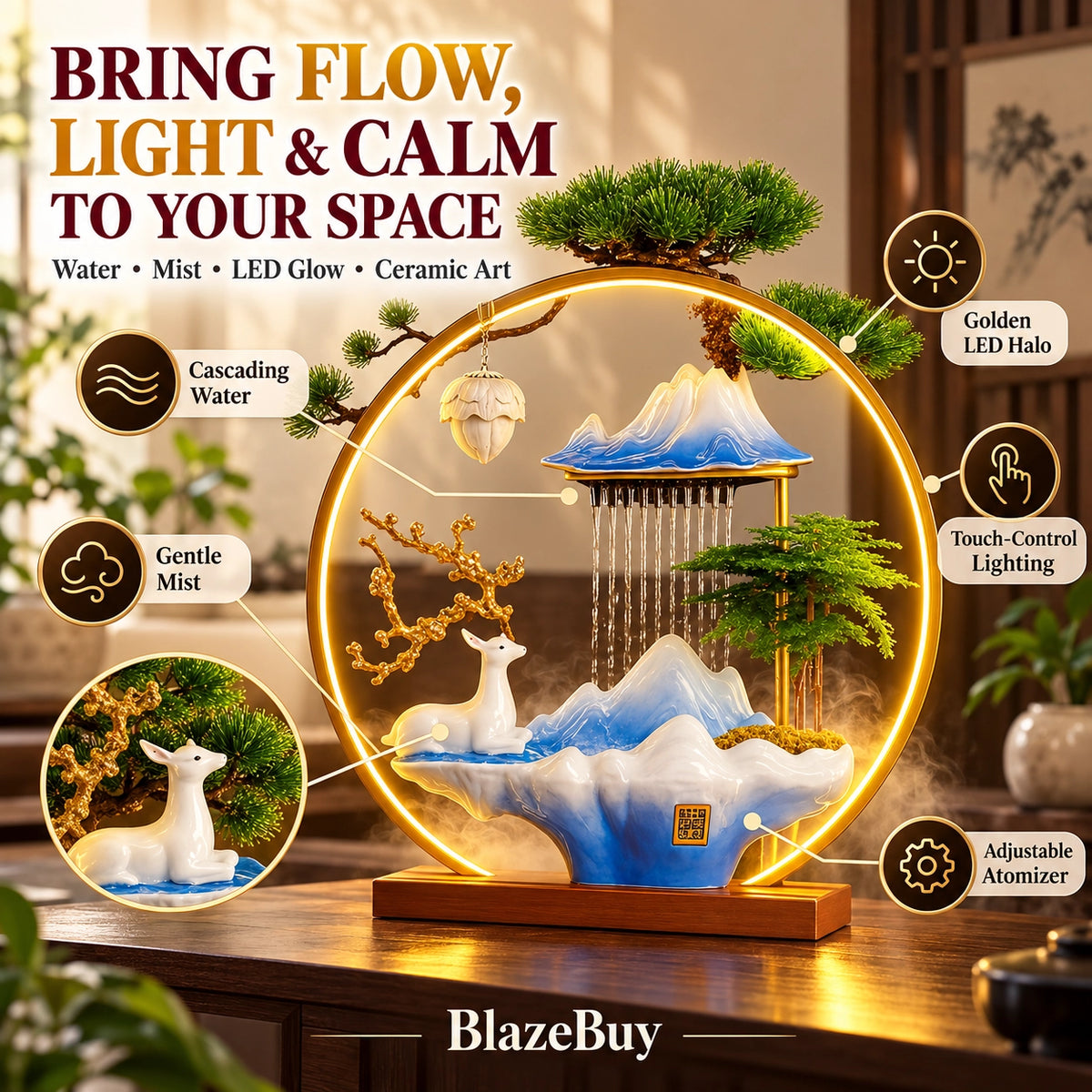 Zen Deer Water Fountain Collection
