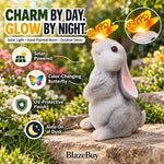 Solar Bunny Garden Statue