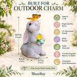 Solar Bunny Garden Statue