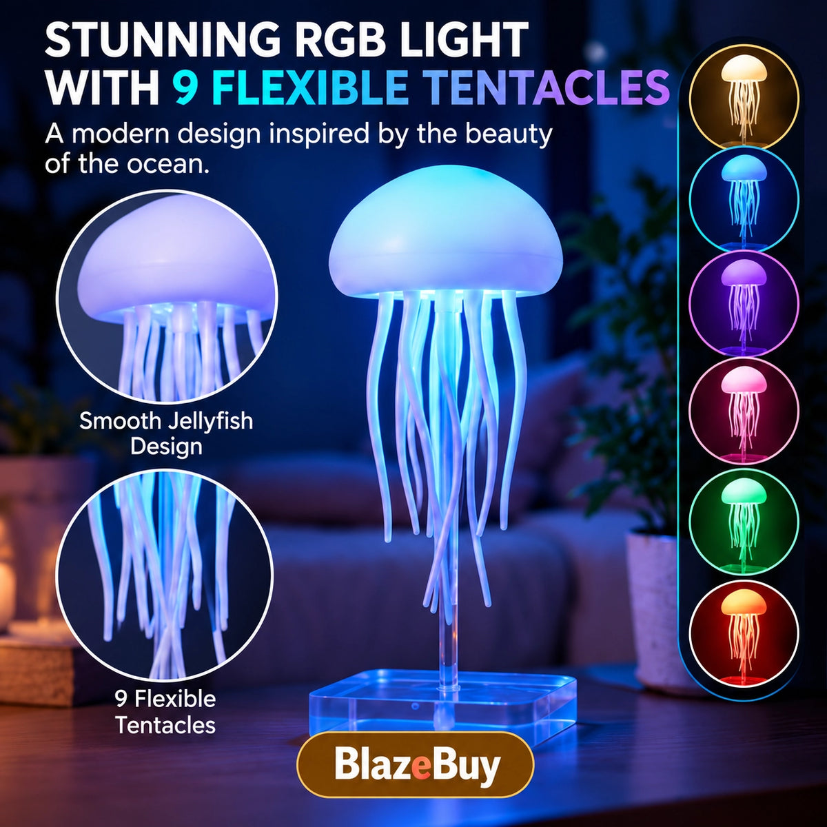 Rechargeable Jellyfish Night Lamp