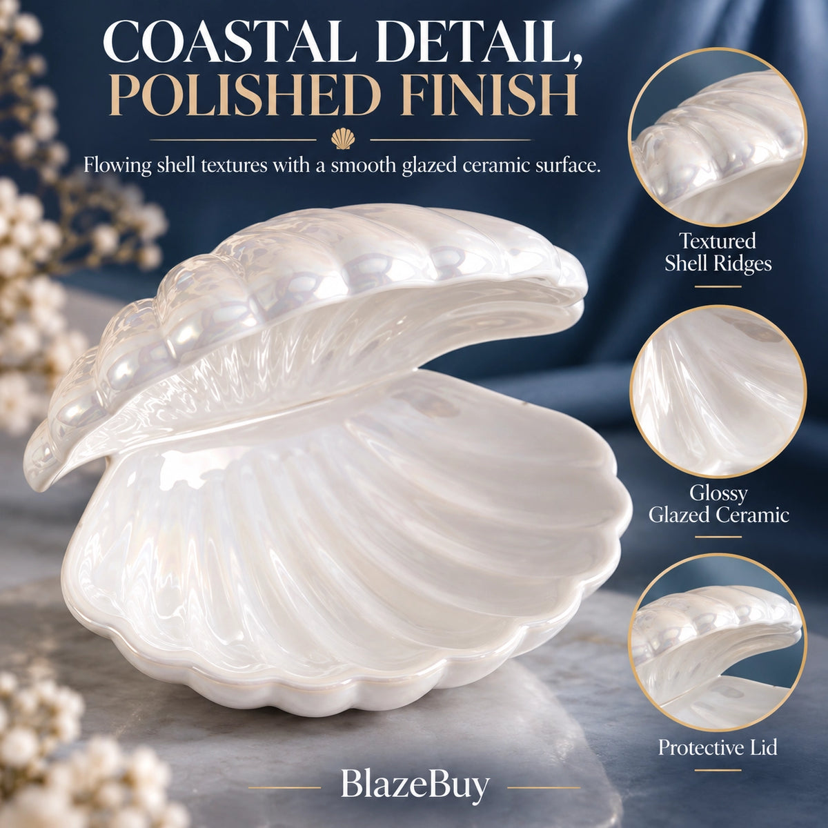 Ceramic Shell Jewelry Dish