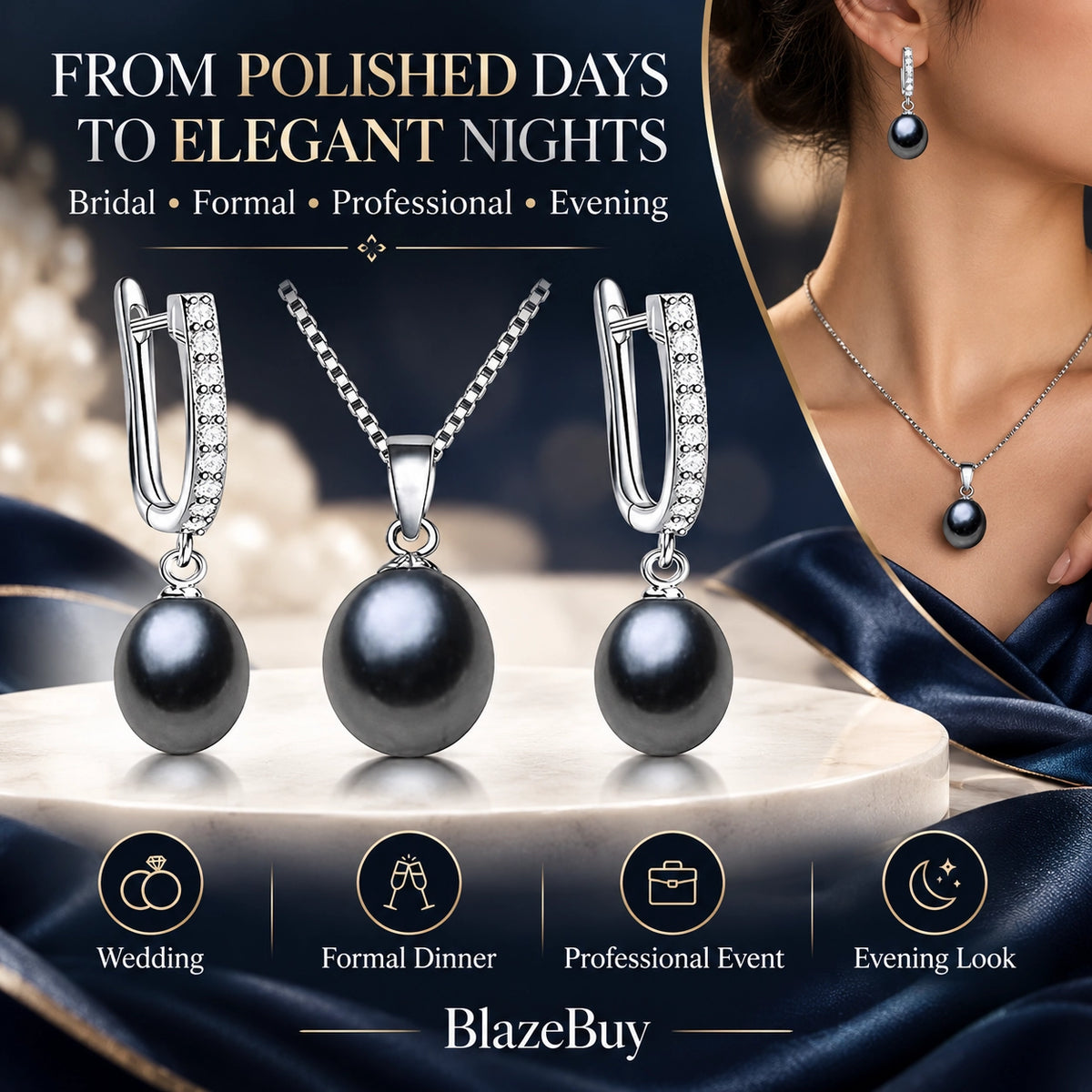 Elegant Pearl Jewelry Set