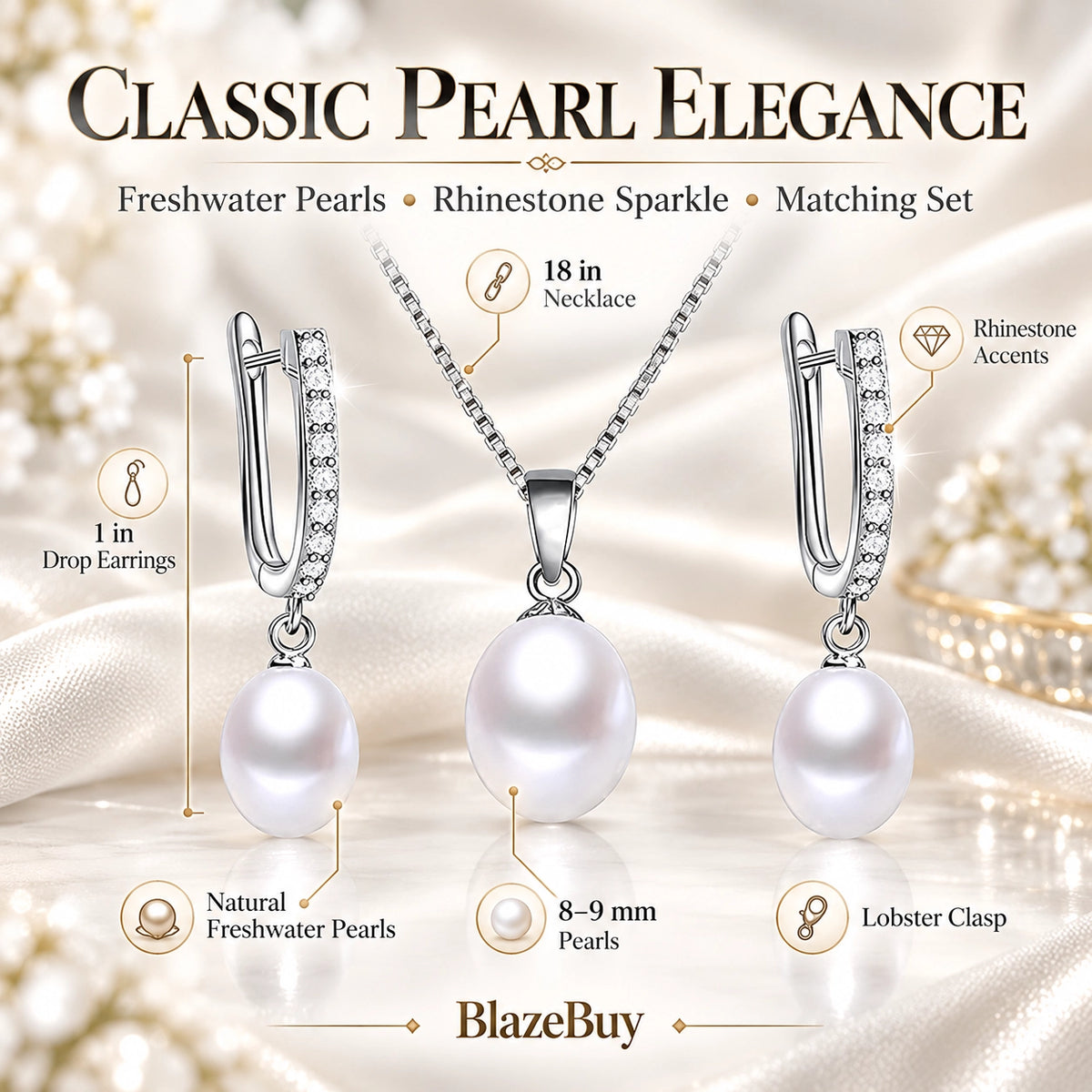 Elegant Pearl Jewelry Set