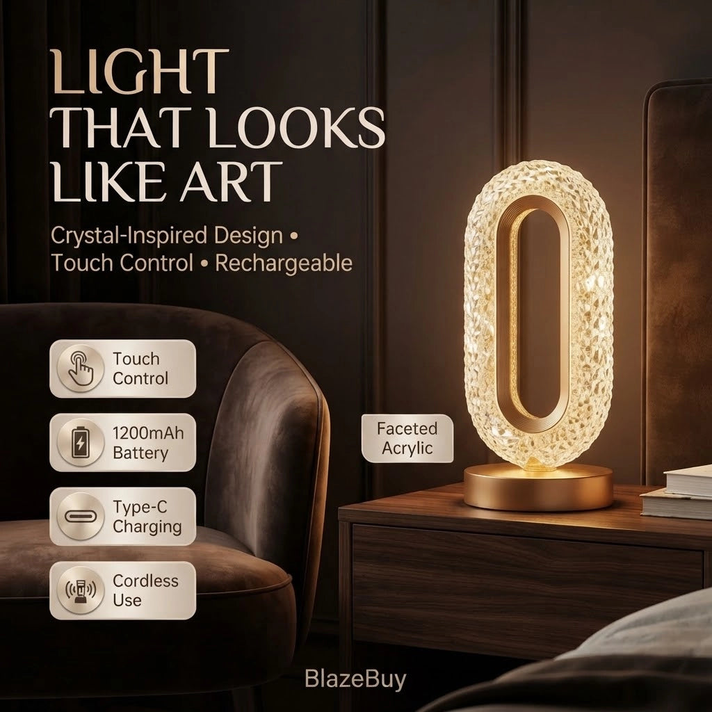 LumiOval Crystal Table Lamp