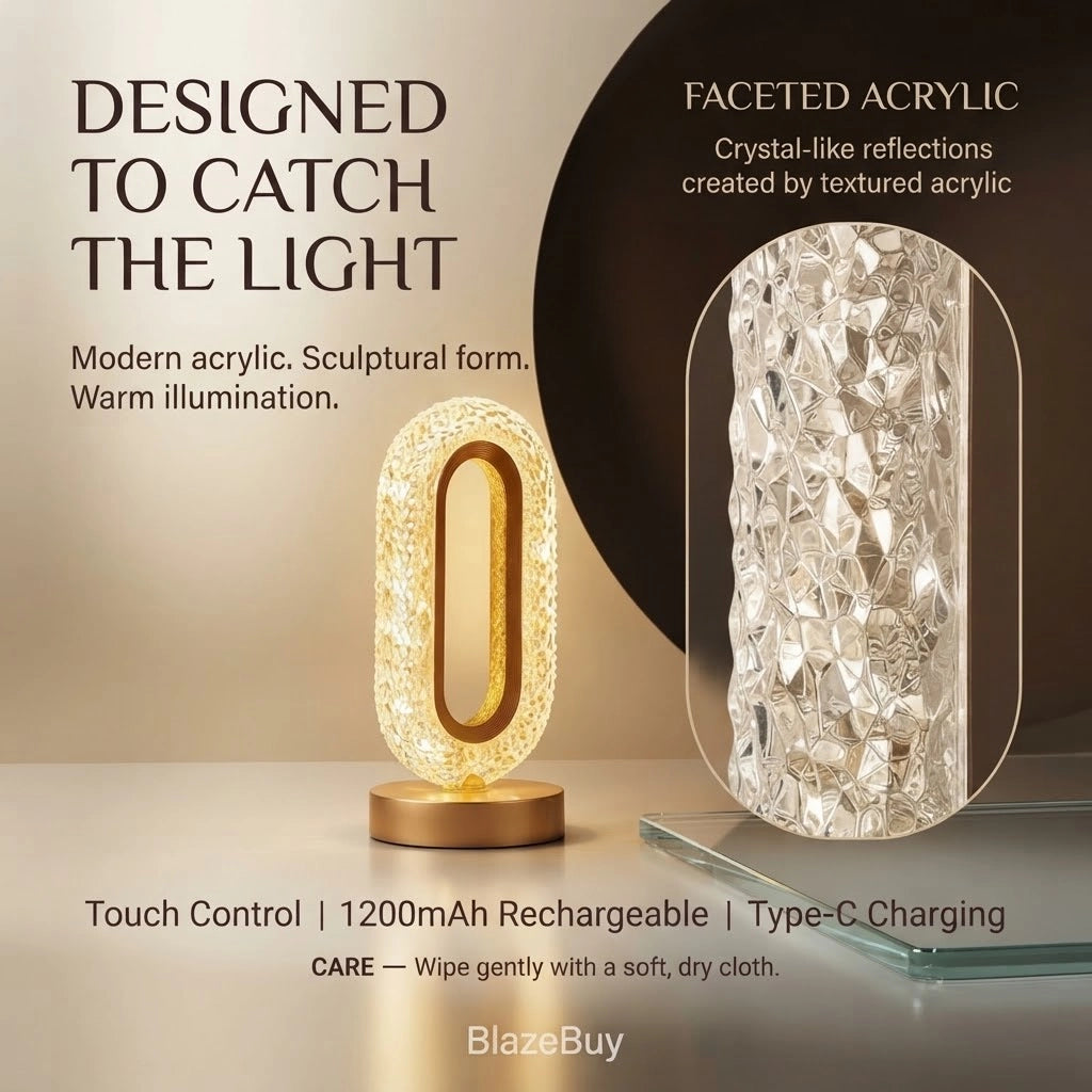 LumiOval Crystal Table Lamp