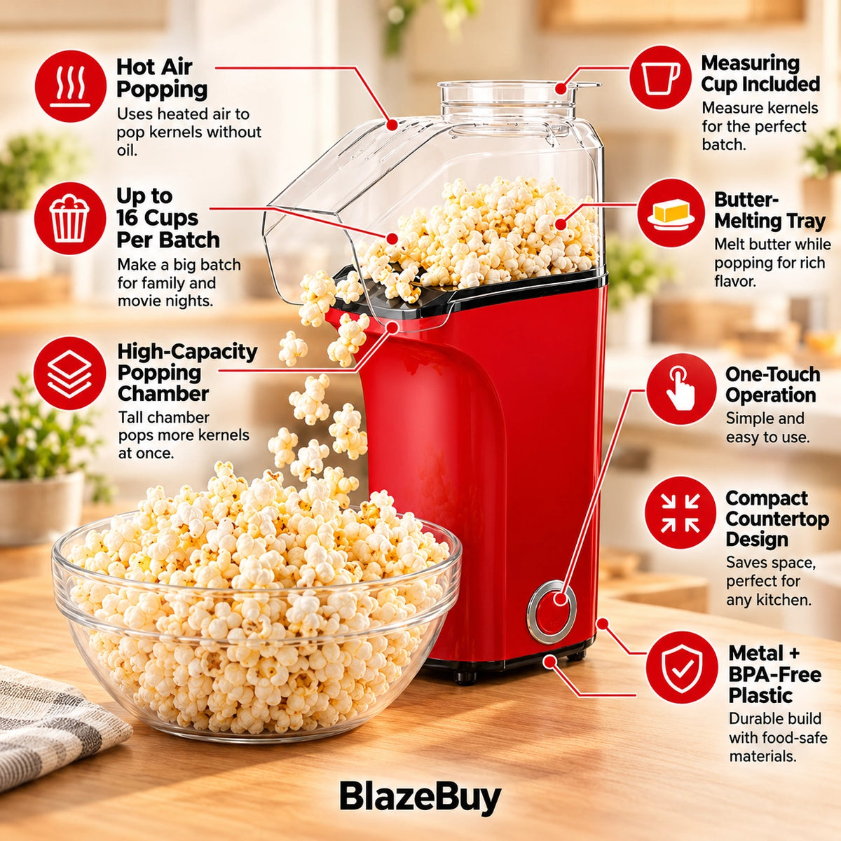 Hot Air Popcorn Maker