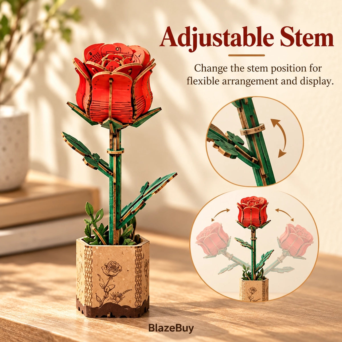 Wooden Bloom 3D Flower Puzzle
