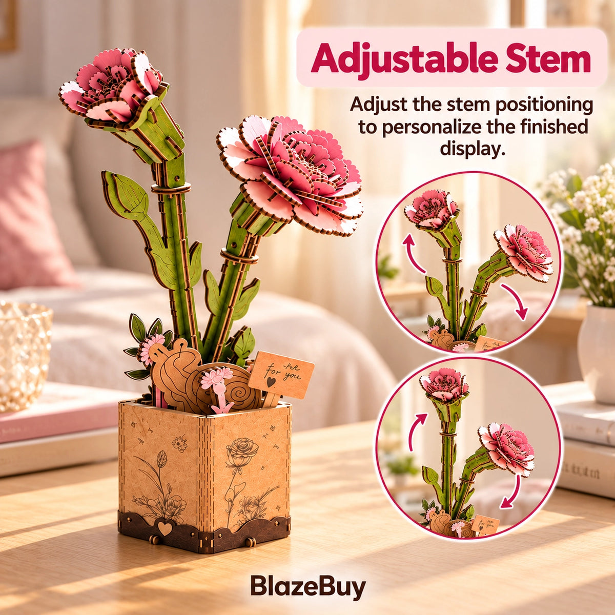 Wooden Bloom 3D Flower Puzzle