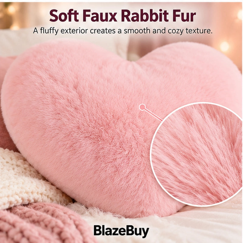 Heart-Shaped Fluffy Pillow