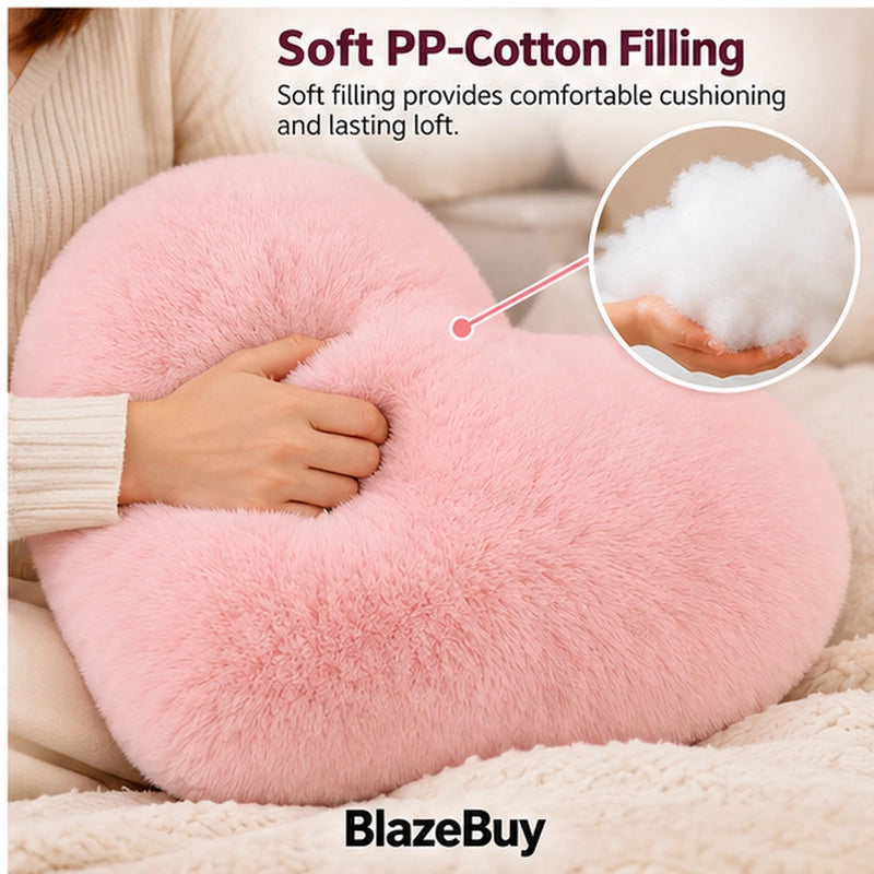 Heart-Shaped Fluffy Pillow