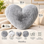 Heart-Shaped Fluffy Pillow