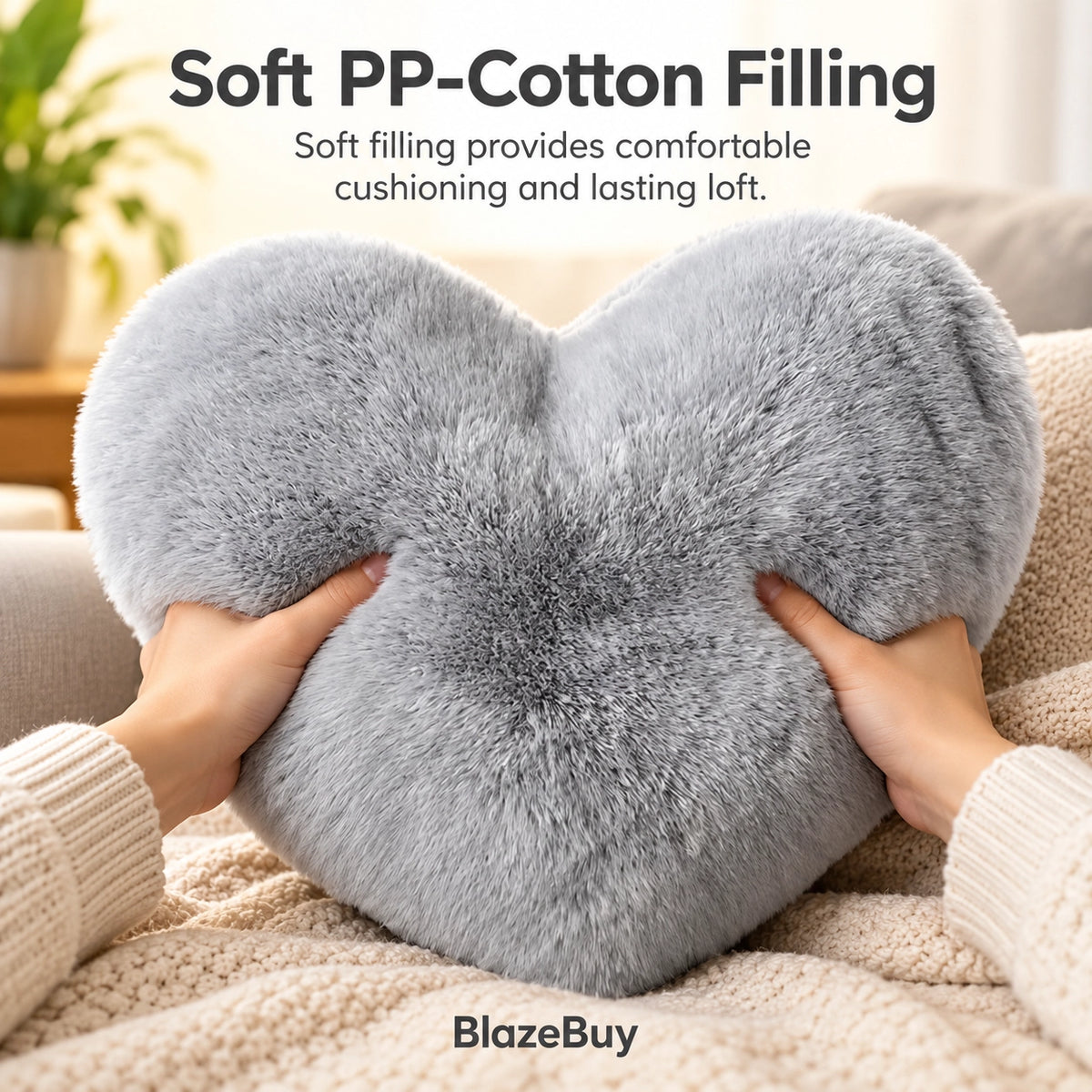 Heart-Shaped Fluffy Pillow