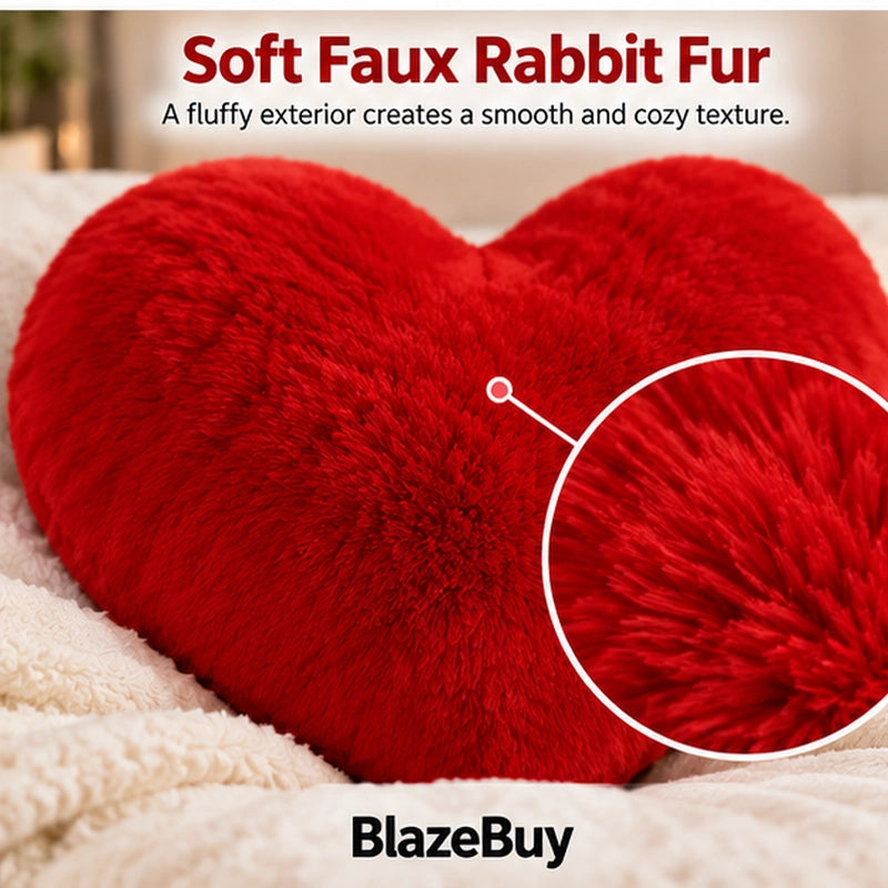 Heart-Shaped Fluffy Pillow