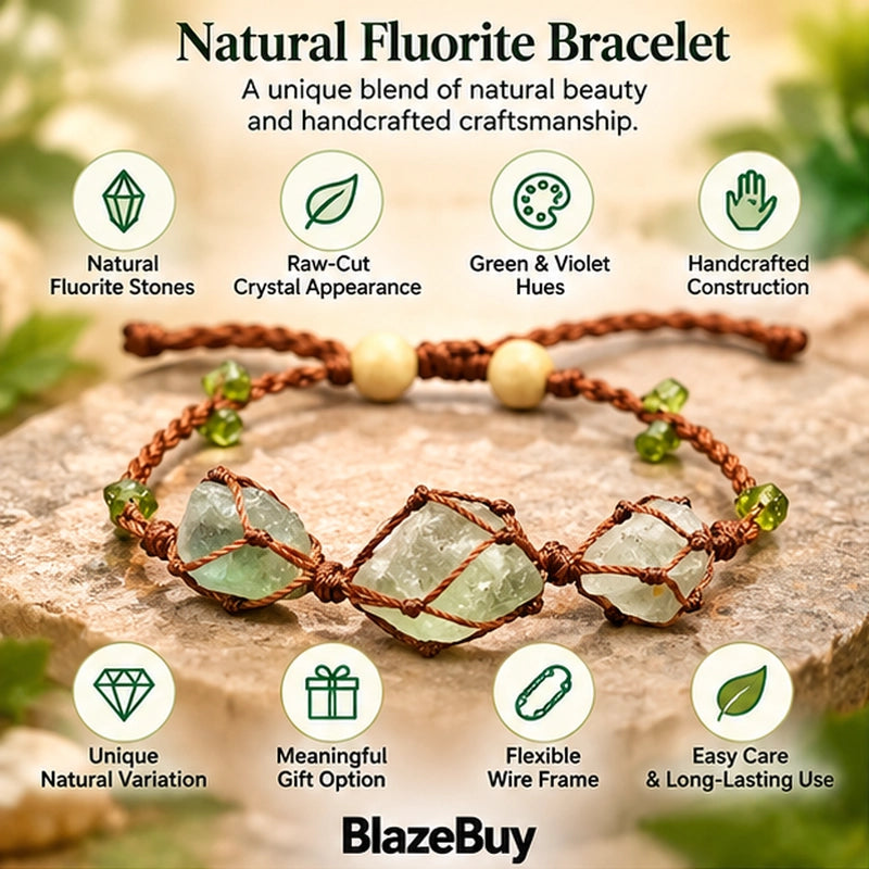 Fluorite Gemstone Jewelry Set
