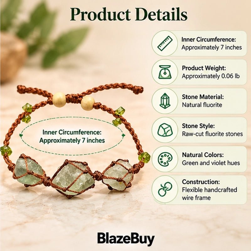 Fluorite Gemstone Jewelry Set