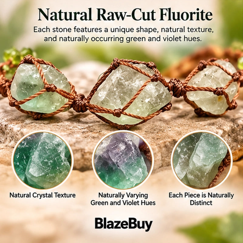 Fluorite Gemstone Jewelry Set