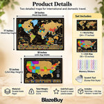 Scratch-Off World & USA Map Set