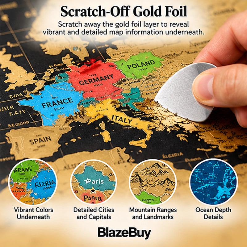 Scratch-Off World & USA Map Set
