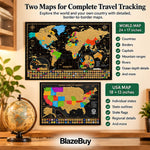 Scratch-Off World & USA Map Set