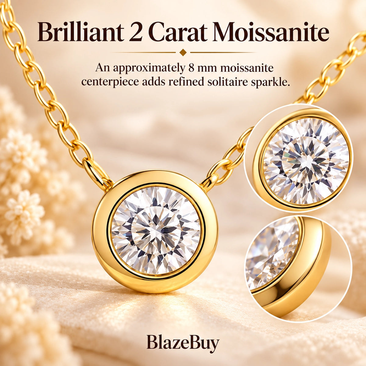 Moissanite Solitaire Pendant Necklace